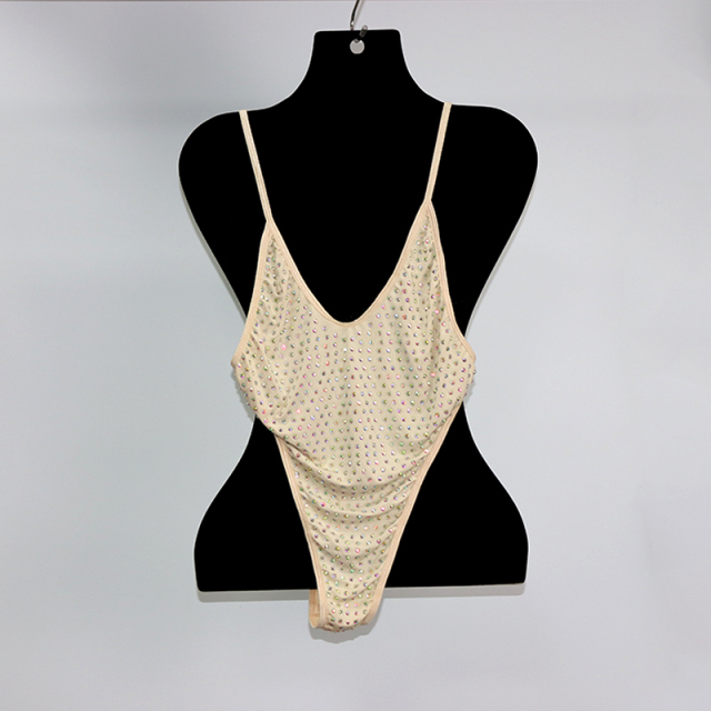 Blink Gold Rhinestone Hollow Out Beach Swimwear Manufacturer