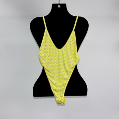 Stretchy Blue Rhinestone Swimsuit Swimwear Supplier