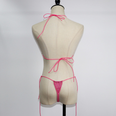 Bling Black Plastic Mesh Diamond Bathing Suit Custom