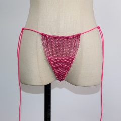 Bling Black Plastic Mesh Diamond Bathing Suit Custom