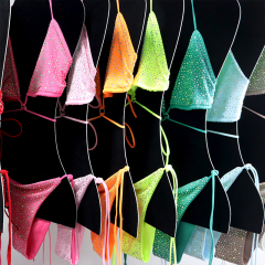 Shiny Pink Two Pieces Diamond Swimwear Exporter