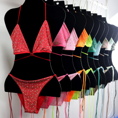 Shiny Pink Two Pieces Diamond Swimwear Exporter