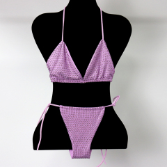 Blink Green Crystal Triangle Bikini Swimwear Custom