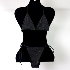 Blink Green Crystal Triangle Bikini Swimwear Custom