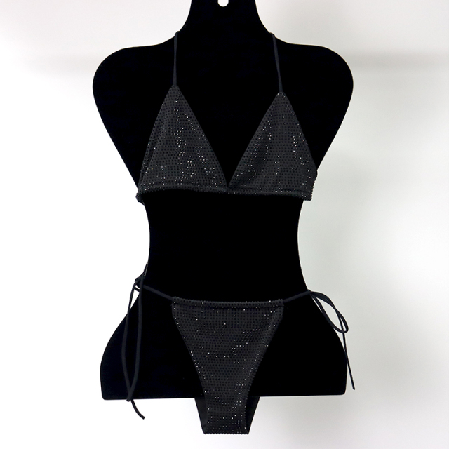 Blink Green Crystal Triangle Bikini Swimwear Custom