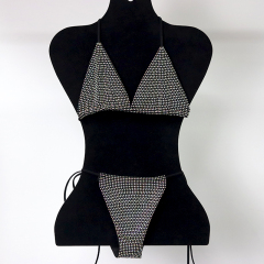 Blink Green Crystal Triangle Bikini Swimwear Custom