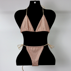 Blink Green Crystal Triangle Bikini Swimwear Custom