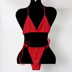 Blink Green Crystal Triangle Bikini Swimwear Custom
