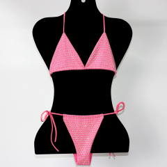 Blink Green Crystal Triangle Bikini Swimwear Custom
