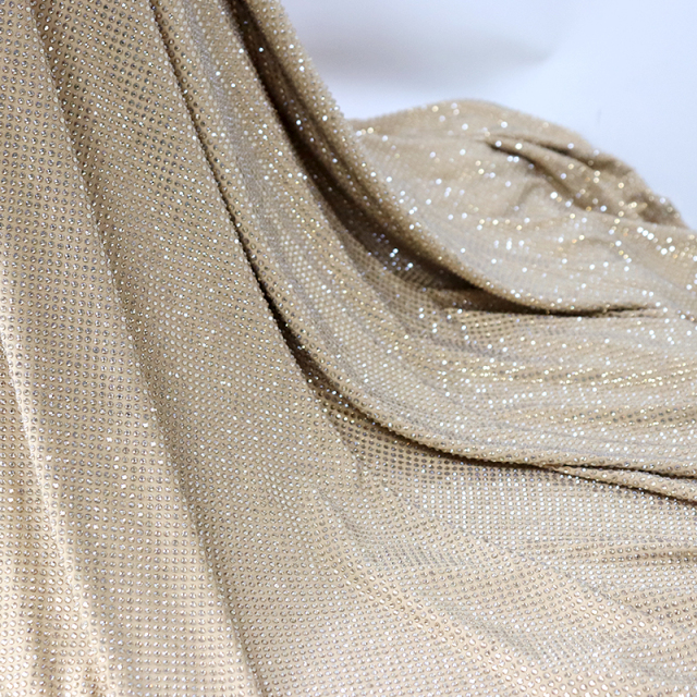 SS10 180g  Beige Crystal Fabric Custom