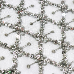 Sequin Pearl Beaded Tulle Net Fabric Factory