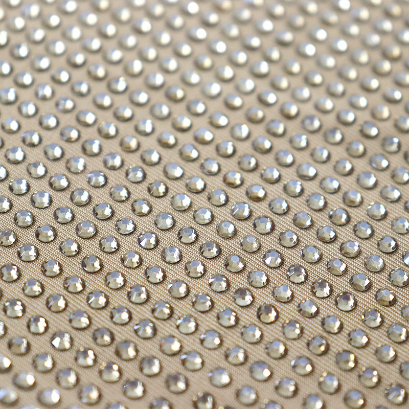 SS10 180g  Beige Crystal Fabric Custom