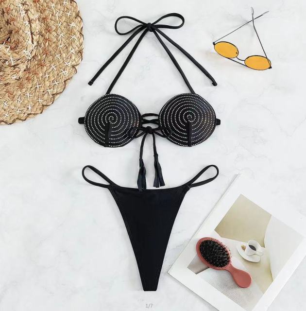 Round Shaped Black Bikini Swimwear Exporter