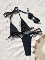 Body Chain Hollow Out Black Bikini Set Factory