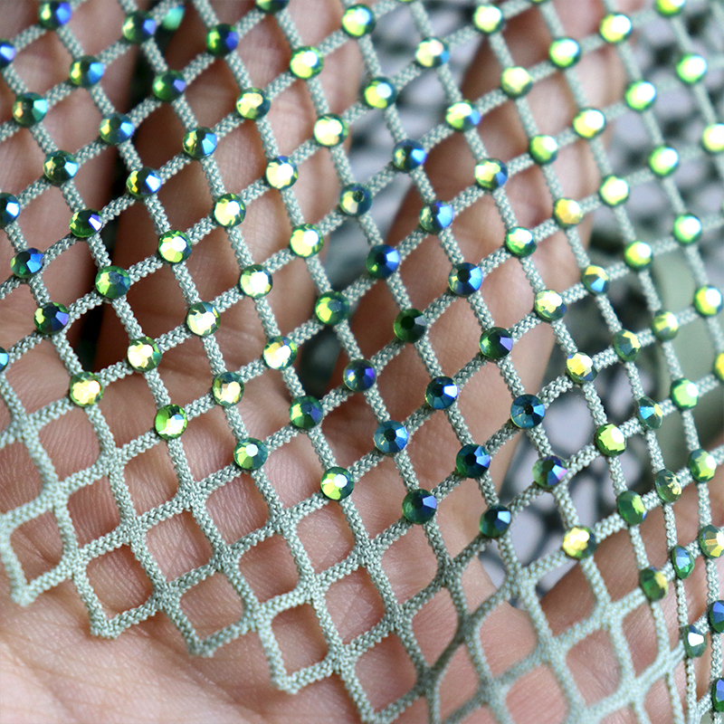 Light Green Rhinestone Mesh Skirt Sets Factory