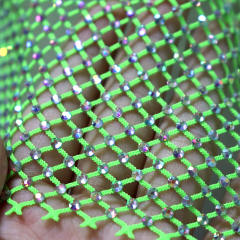 Shiny Halter Neck Rhinestone Mesh Crop Top Factory