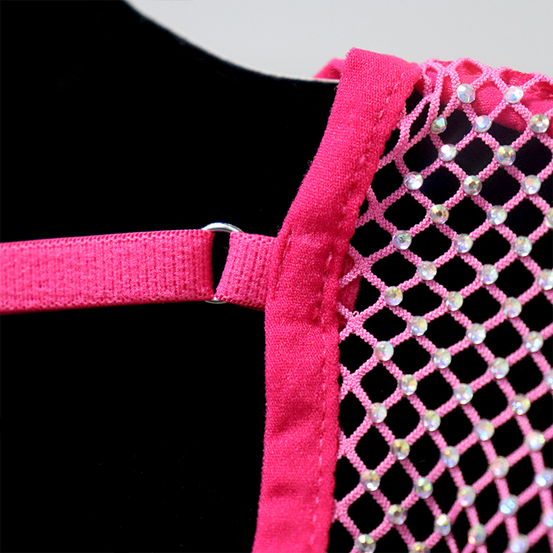 Beauty Back Diamante Mesh Crop Top Manufacturer
