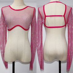 Beauty Back Diamante Mesh Crop Top Manufacturer