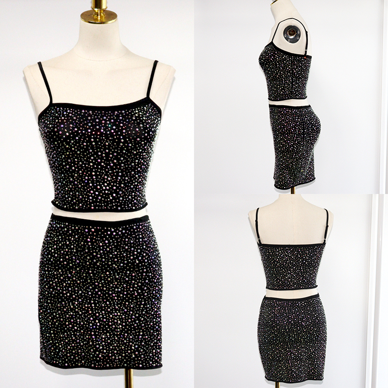 Solid Color Crystal Skirt Sets Exporter