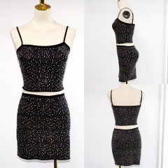 Solid Color Crystal Skirt Sets Exporter