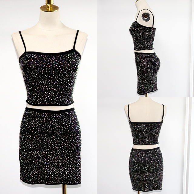 Solid Color Crystal Skirt Sets Exporter