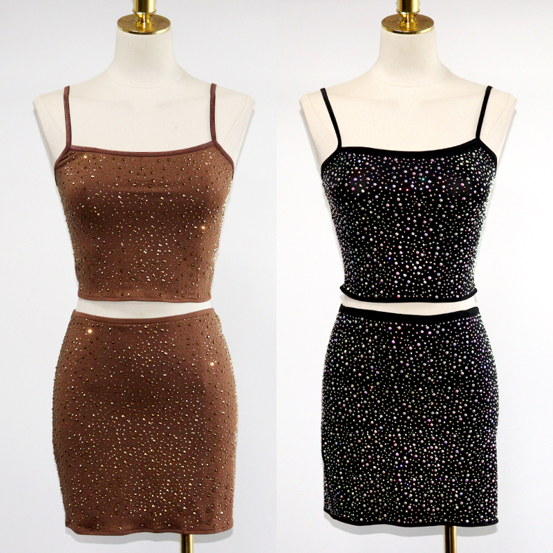 Solid Color Crystal Skirt Sets Exporter