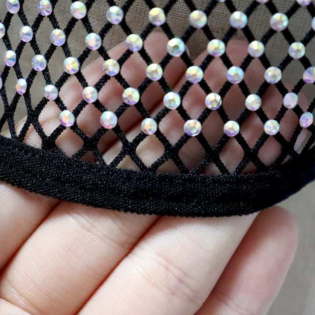 Blink Halter Lace Up Rhinestone Net Bralette Top Custom