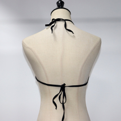 Blink Halter Lace Up Rhinestone Net Bralette Top Custom