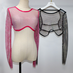 Beauty Back Diamante Mesh Crop Top Manufacturer