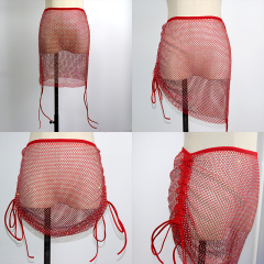 Diamante Mesh Short Skirt with Adjustable Side Strap Wholesale