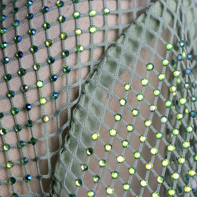 Light Green Rhinestone Mesh Skirt Sets Factory
