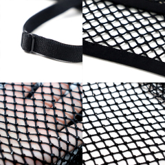 Sheer Black Rhinestone Mesh Crop Tank Top Supplier