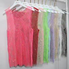 Sparkle Rhinestone Mesh Tank Top Wholesale