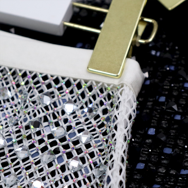 Square Glass Crystal Mesh Sheer Mini Skirt Manufacturer