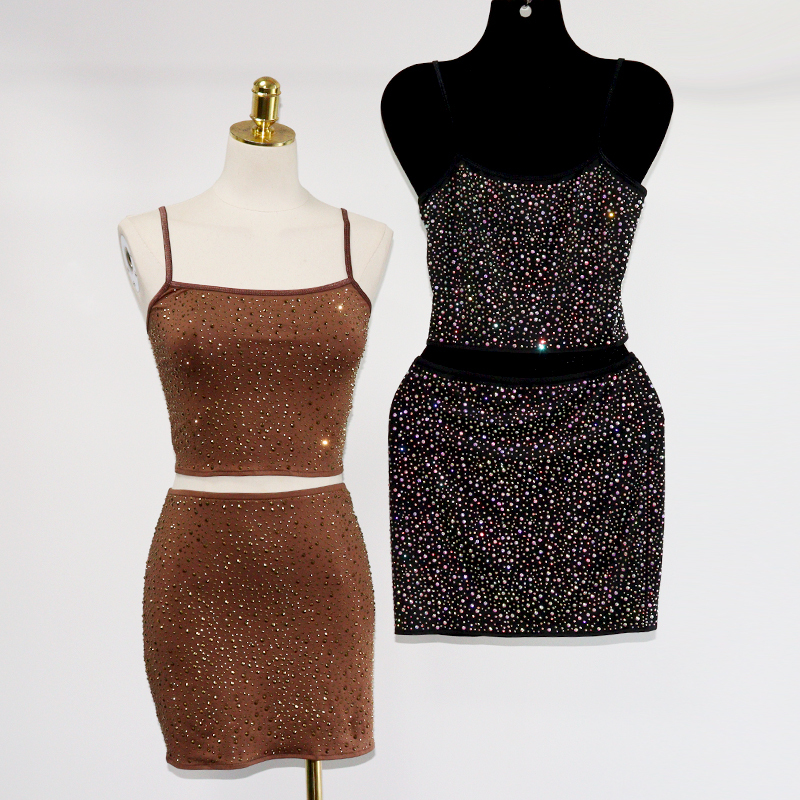 Solid Color Crystal Skirt Sets Exporter