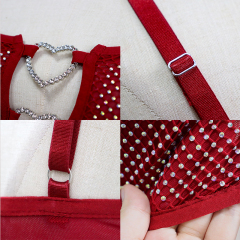 Red Heart Shaped Crystal Mesh Camisole Crop Top Manufacturer