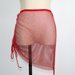 Diamante Mesh Short Skirt with Adjustable Side Strap Wholesale