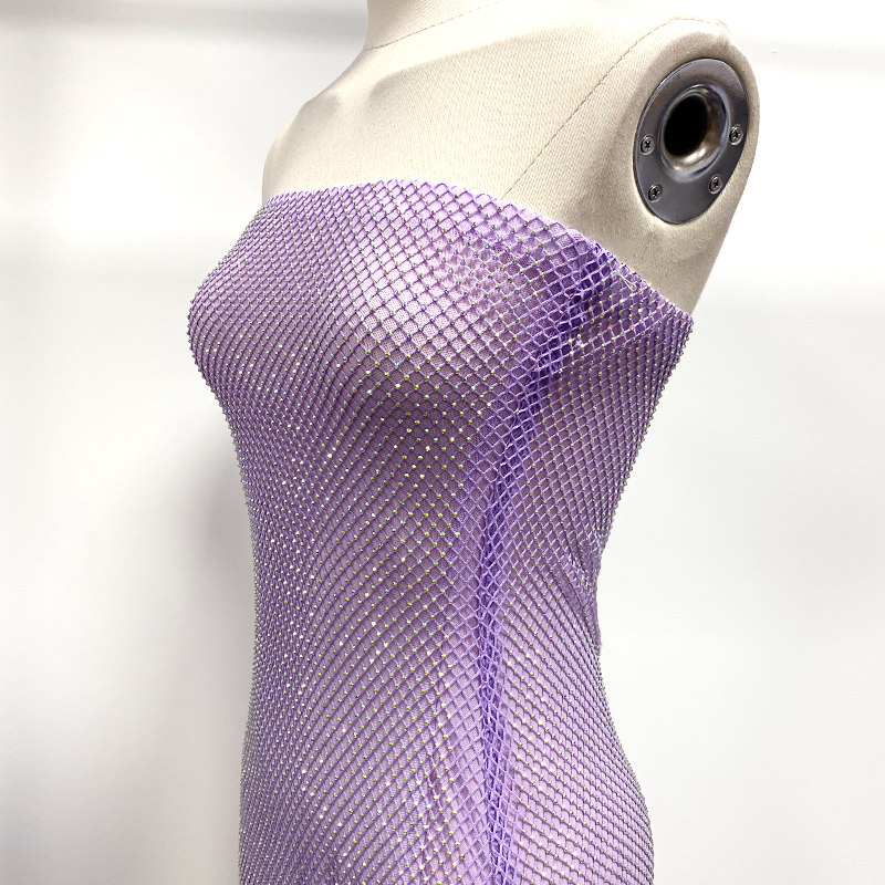 Sheer Rhinestone Net Mini Tube Dress Manufacturer