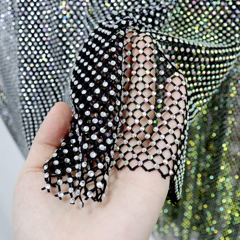 Loose Black Diamond Net Short Tank Dress Supplier