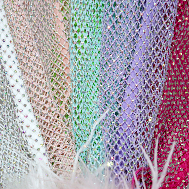 Fluffy Trim Long Sleeve Rhinestone Net Shirt Top Manufacturer