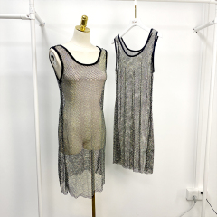 Loose Black Diamond Net Short Tank Dress Supplier