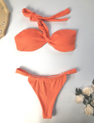 Orange Off the Shoulder Bathing Suit Custom