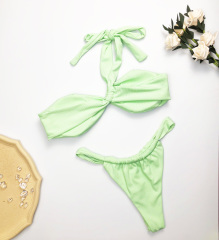 Green Off the Shoulder Swimwear Supplier