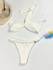 White Off the Shoulder Swimming Costume Wholesale