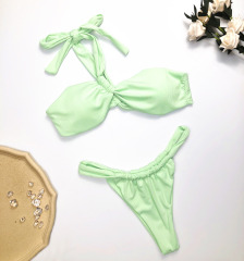 Green Off the Shoulder Swimwear Supplier