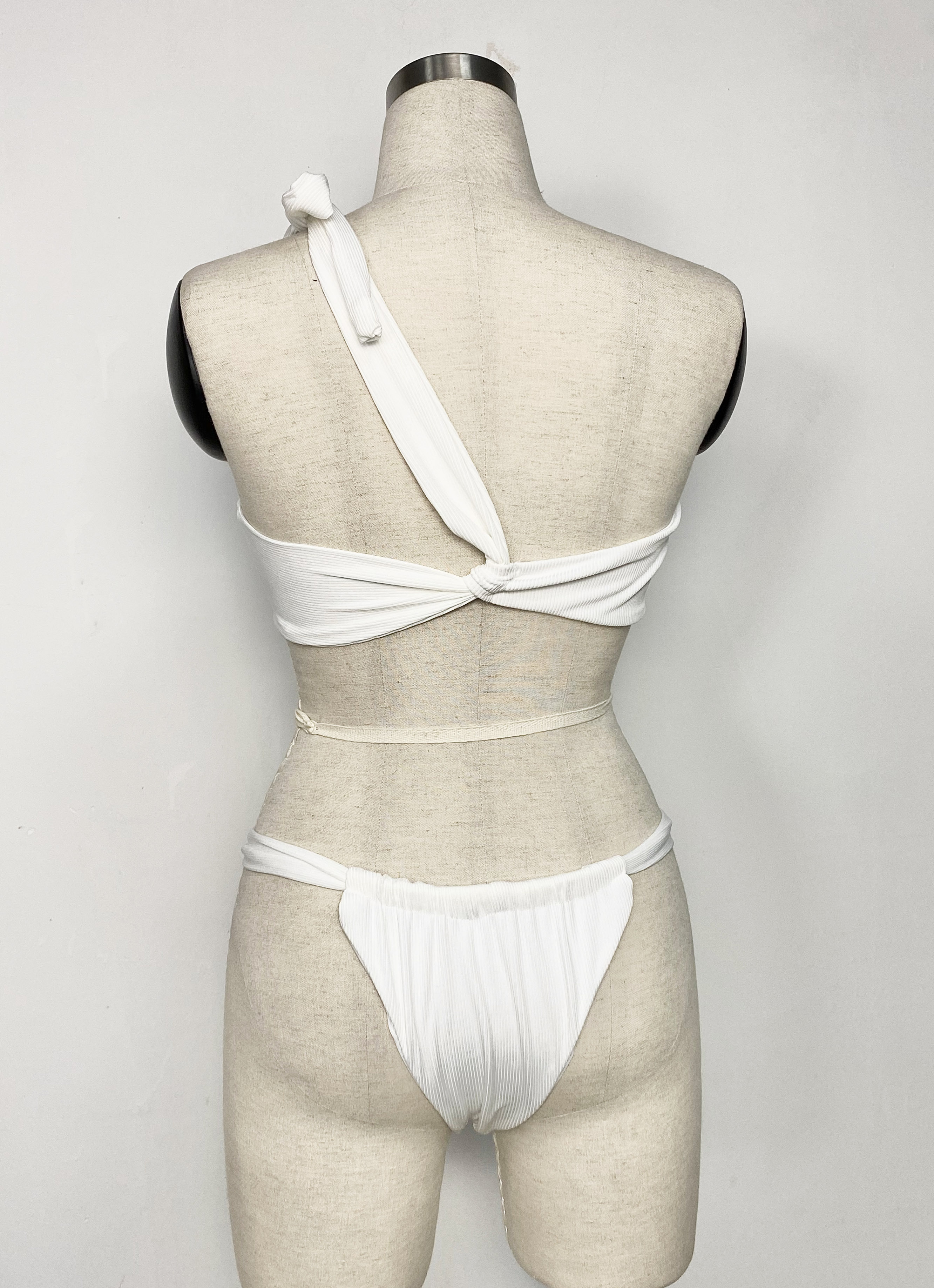 White Off the Shoulder Swimming Costume Wholesale