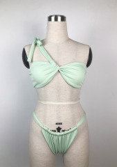 Green Off the Shoulder Swimwear Supplier