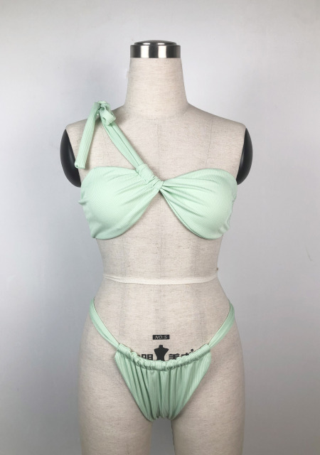 Green Off the Shoulder Swimwear Supplier
