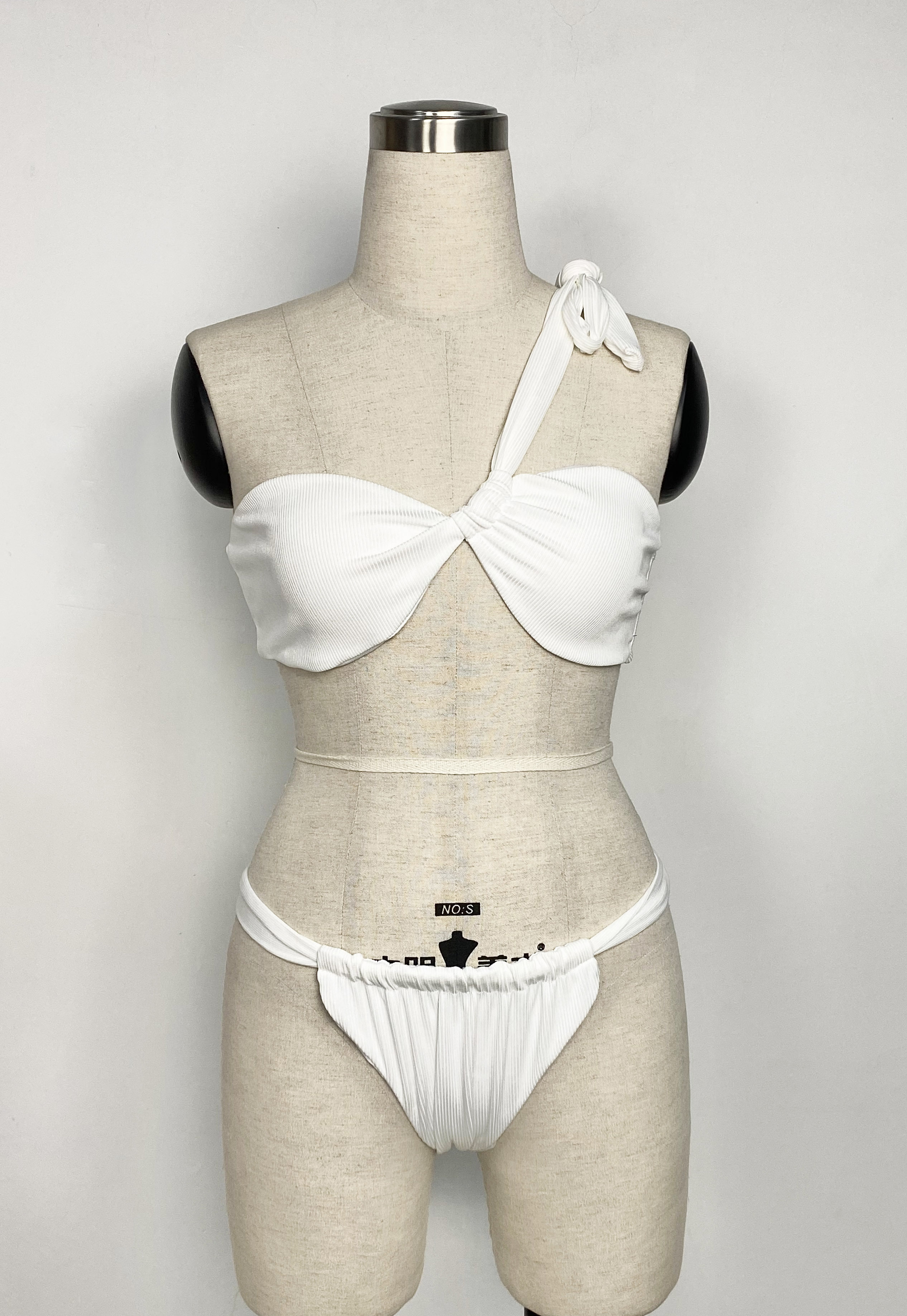 White Off the Shoulder Swimming Costume Wholesale