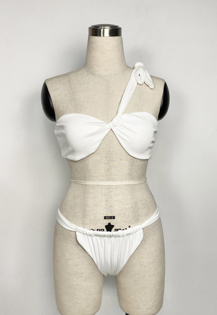White Off the Shoulder Swimming Costume Wholesale